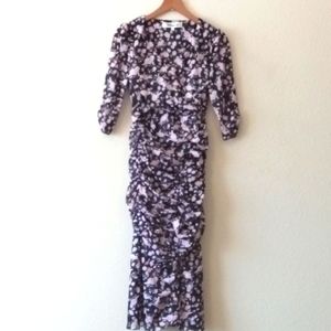 Diane Von Furstenberg Purple and White Midi Dress